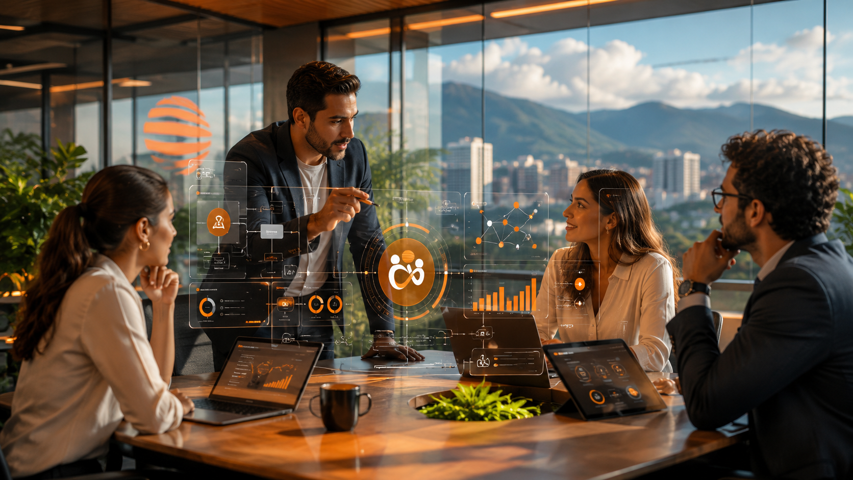 Equipo corporativo trabajando